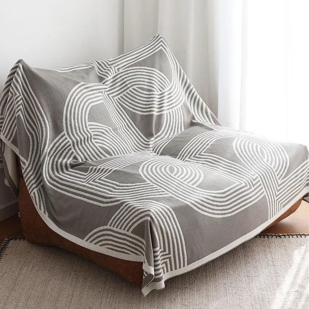 Couverture douillette pour la maison avec motif géométrique en tissu tricoté de haute qualité 2