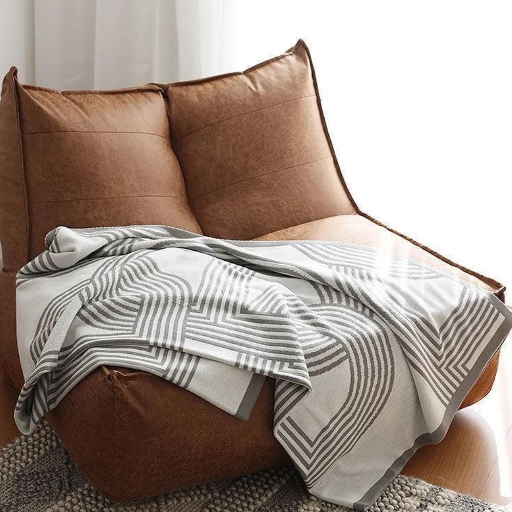 Couverture douillette pour la maison avec motif géométrique en tissu tricoté de haute qualité 3