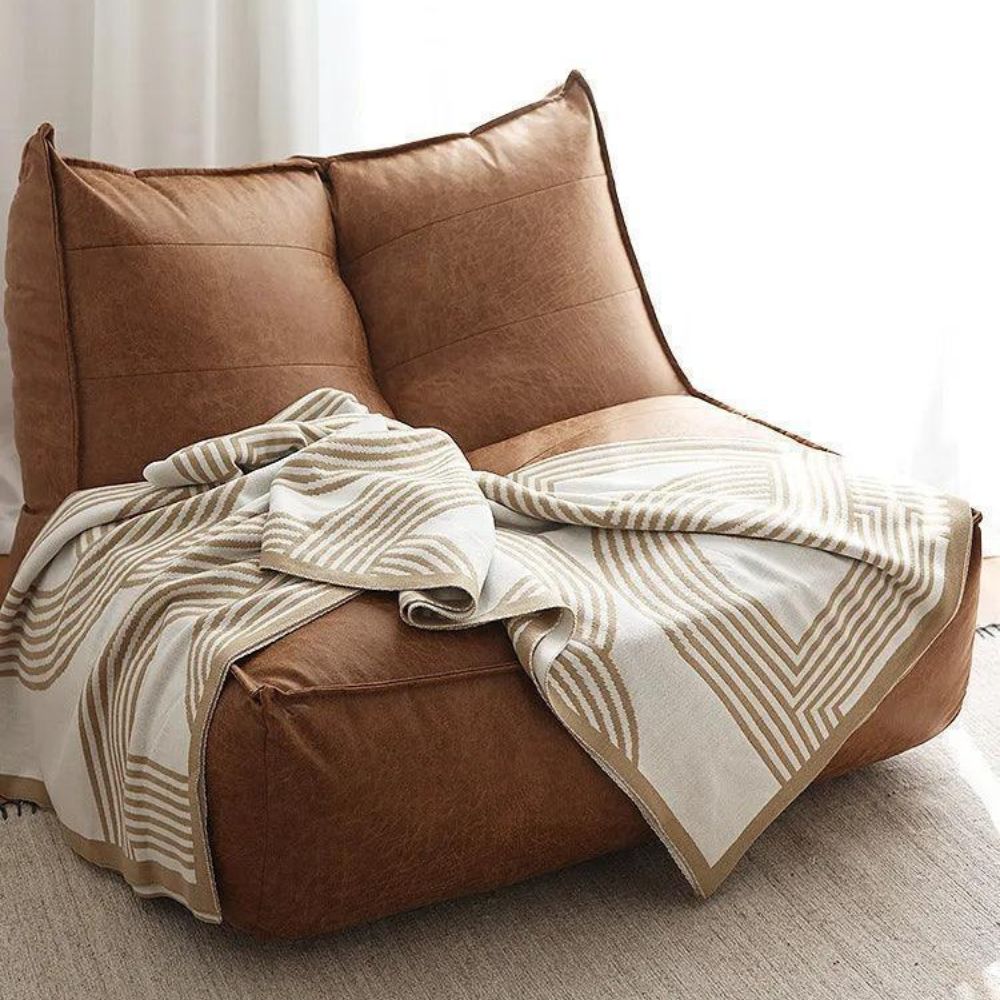 Couverture douillette pour la maison avec motif géométrique en tissu tricoté de haute qualité 4
