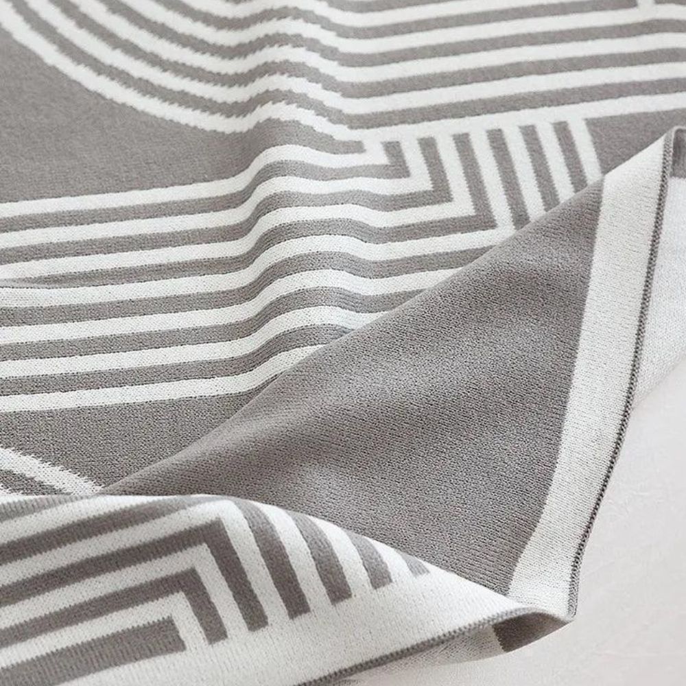 Couverture douillette pour la maison avec motif géométrique en tissu tricoté de haute qualité 5
