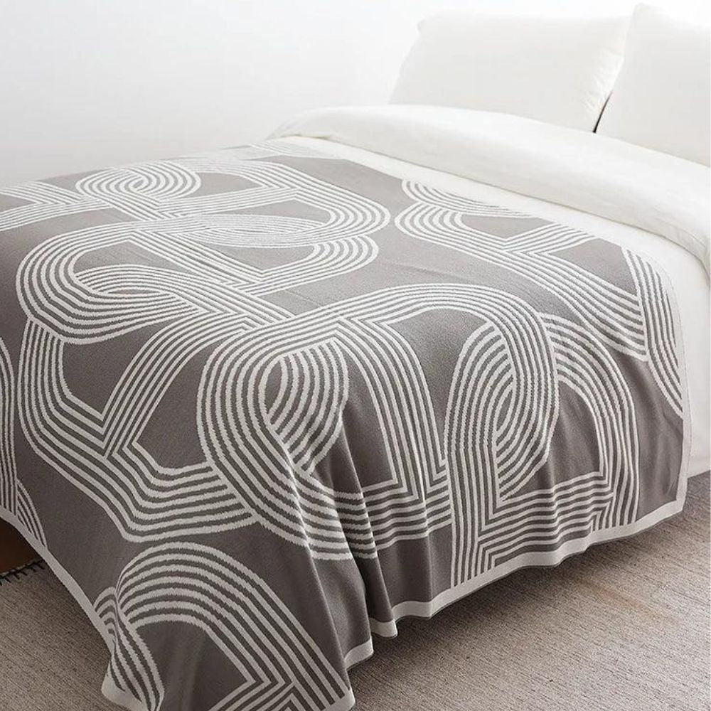 Couverture douillette pour la maison avec motif géométrique en tissu tricoté de haute qualité 6