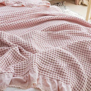 Couverture douillette structure gaufrée pour adultes en coton doux 2
