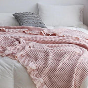 Couverture douillette structure gaufrée pour adultes en coton doux 3