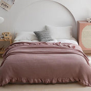 Couverture douillette structure gaufrée pour adultes en coton doux 6