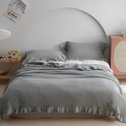 Couverture douillette structure gaufrée pour adultes en coton doux 7