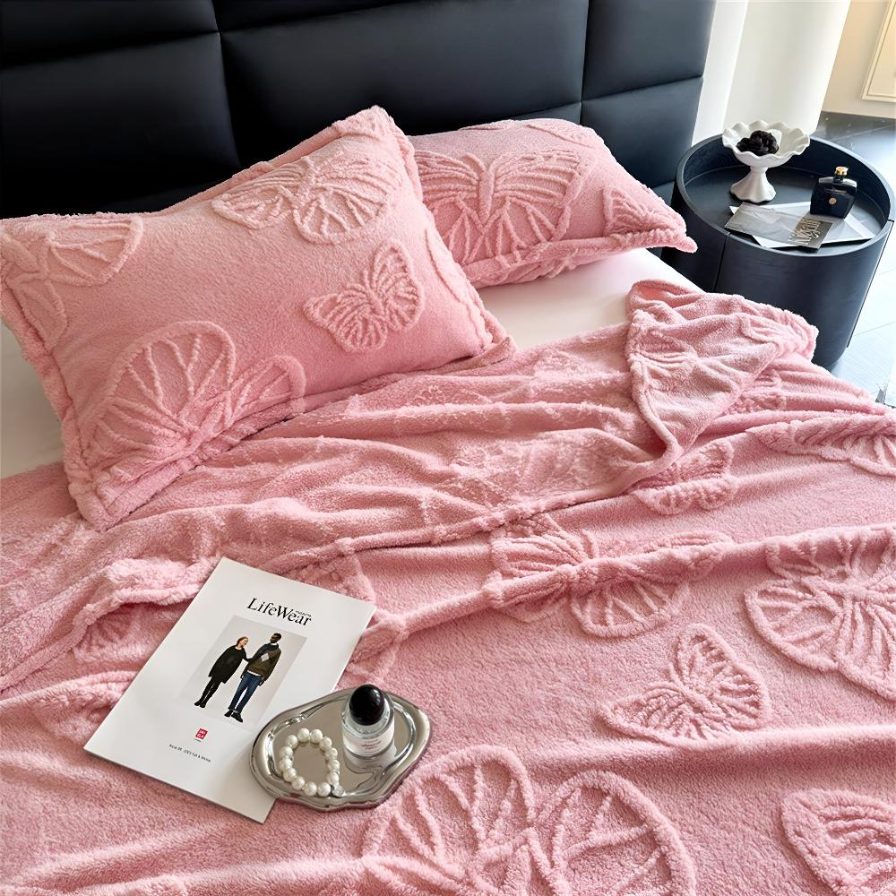 Couverture élégante en flanelle pour la maison avec motif papillon 3D en microfibre 6