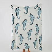 Couverture élégante pour la maison avec motif hippocampe en coton 2