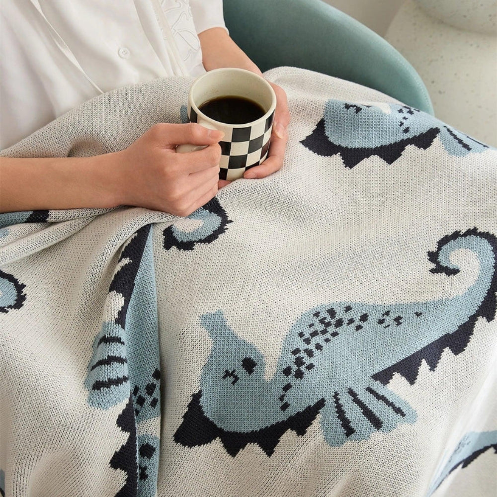 Couverture élégante pour la maison avec motif hippocampe en coton 3