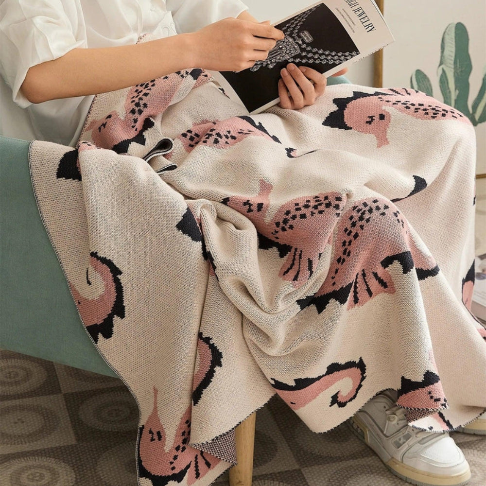 Couverture élégante pour la maison avec motif hippocampe en coton 8