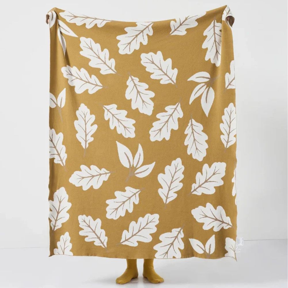 Couverture en coton pour la maison, motif feuilles élégant, respirante, 130x160 cm 0