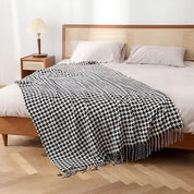 Couverture en laine pour femme, motif pied-de-poule élégant, laine synthétique 2