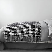Couverture en laine pour femme, motif pied-de-poule élégant, laine synthétique 4