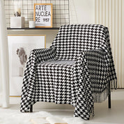 Couverture en laine pour femme, motif pied-de-poule élégant, laine synthétique 7