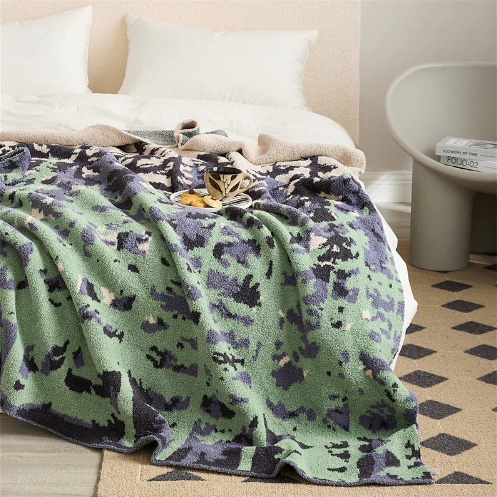 Couverture en microfibre douce pour femme, motif inspiré de la nature 0