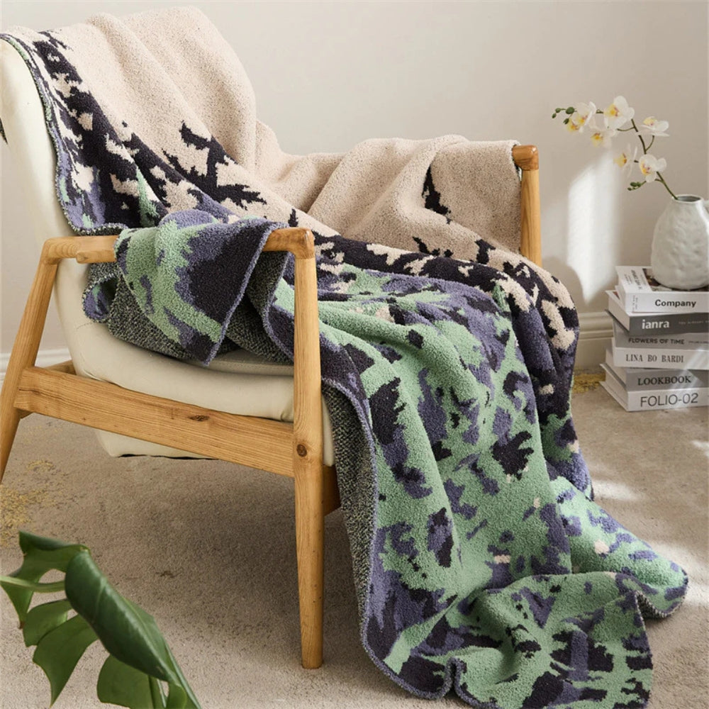 Couverture en microfibre douce pour femme, motif inspiré de la nature 1