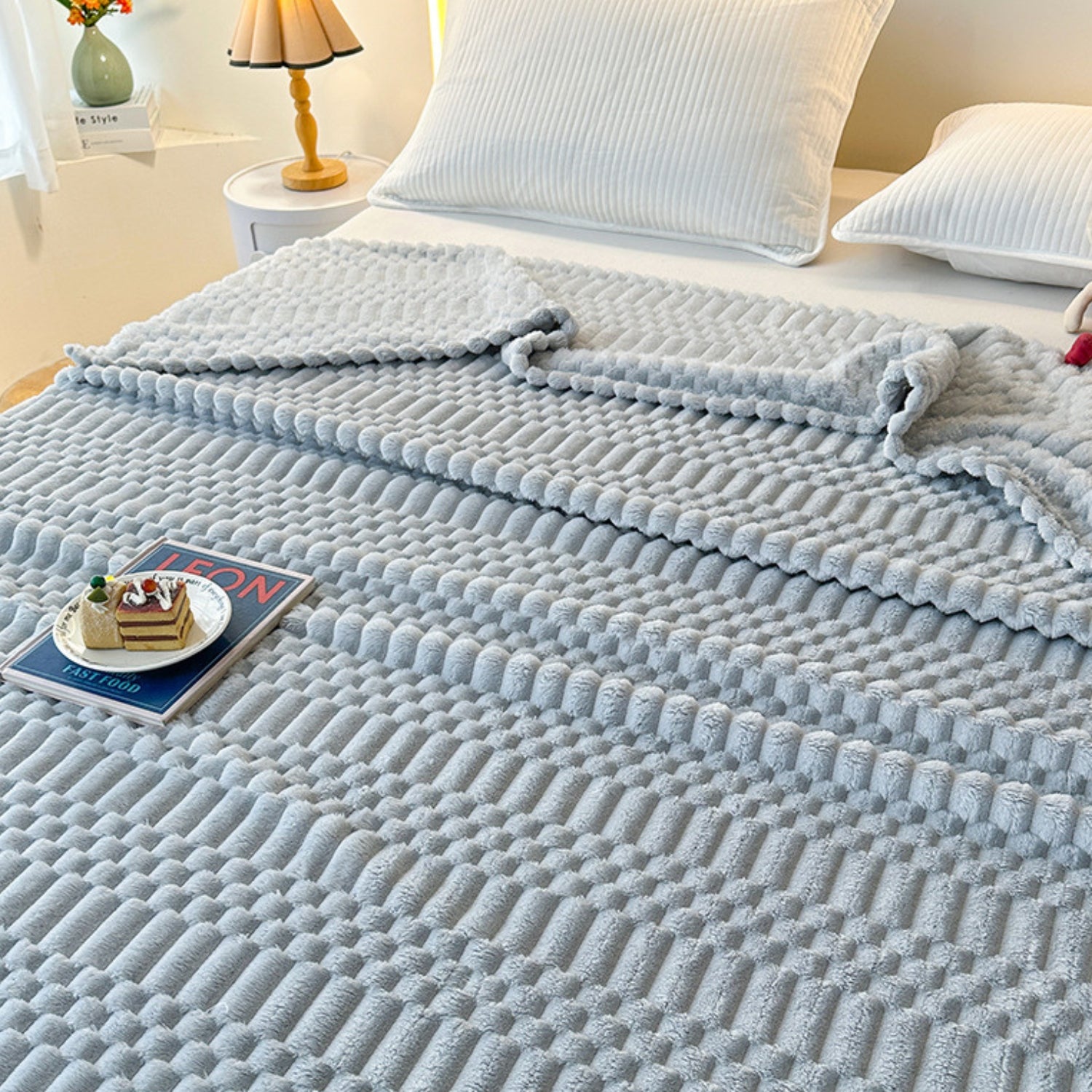 Couverture en microfibre pour homme et femme avec motif galets, ultra douce et douillette 1