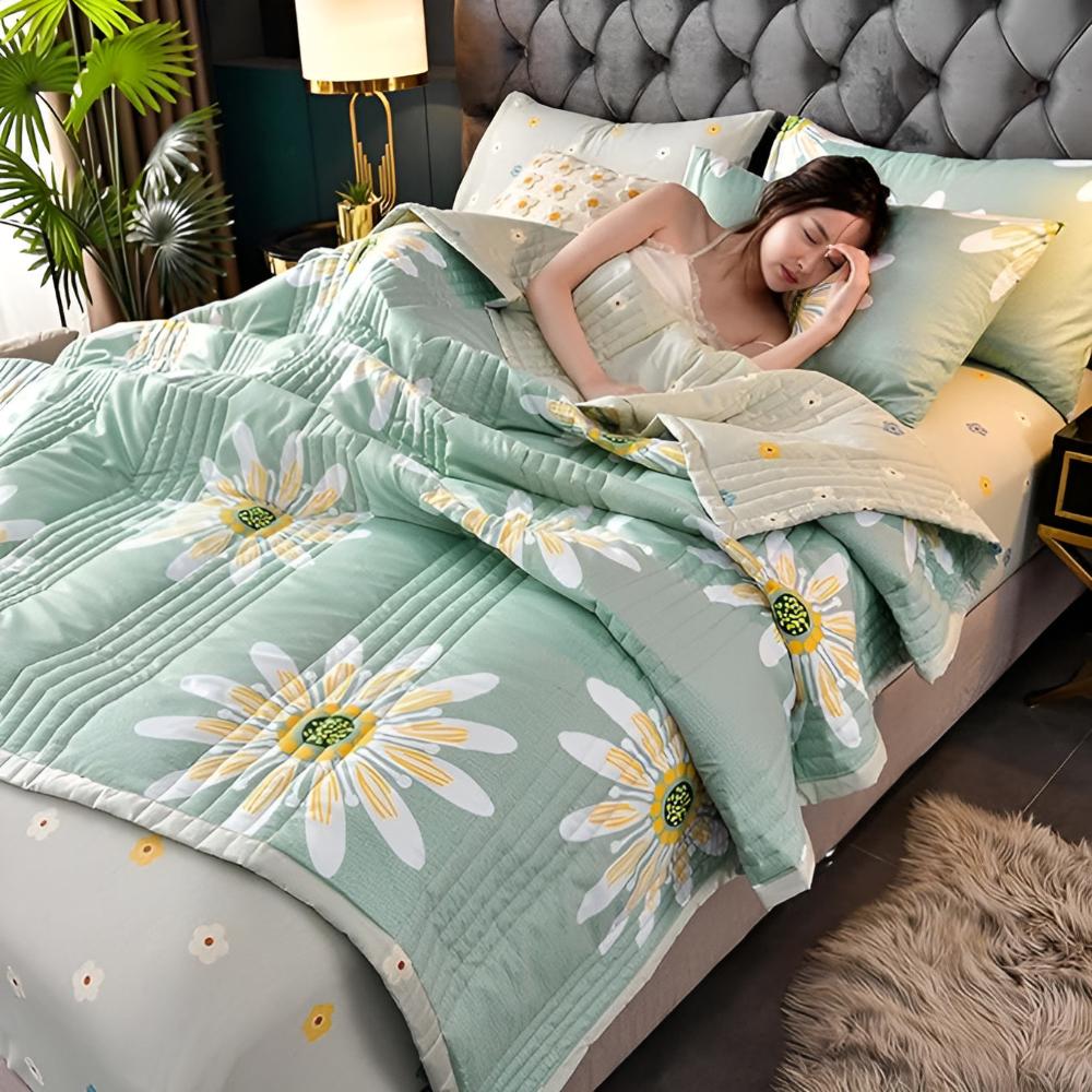 Couverture florale pour femme en velours de lait et cachemire d'agneau 2