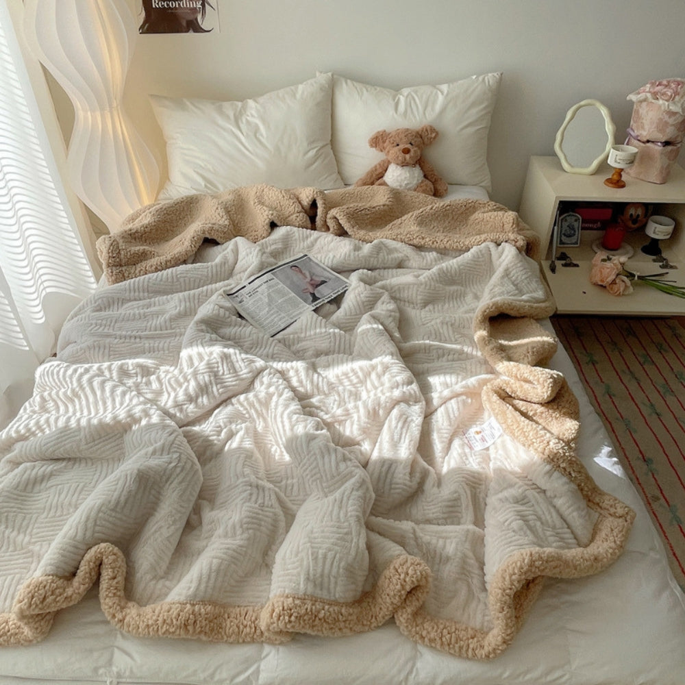Couverture jacquard douillette pour adultes en peluche 2