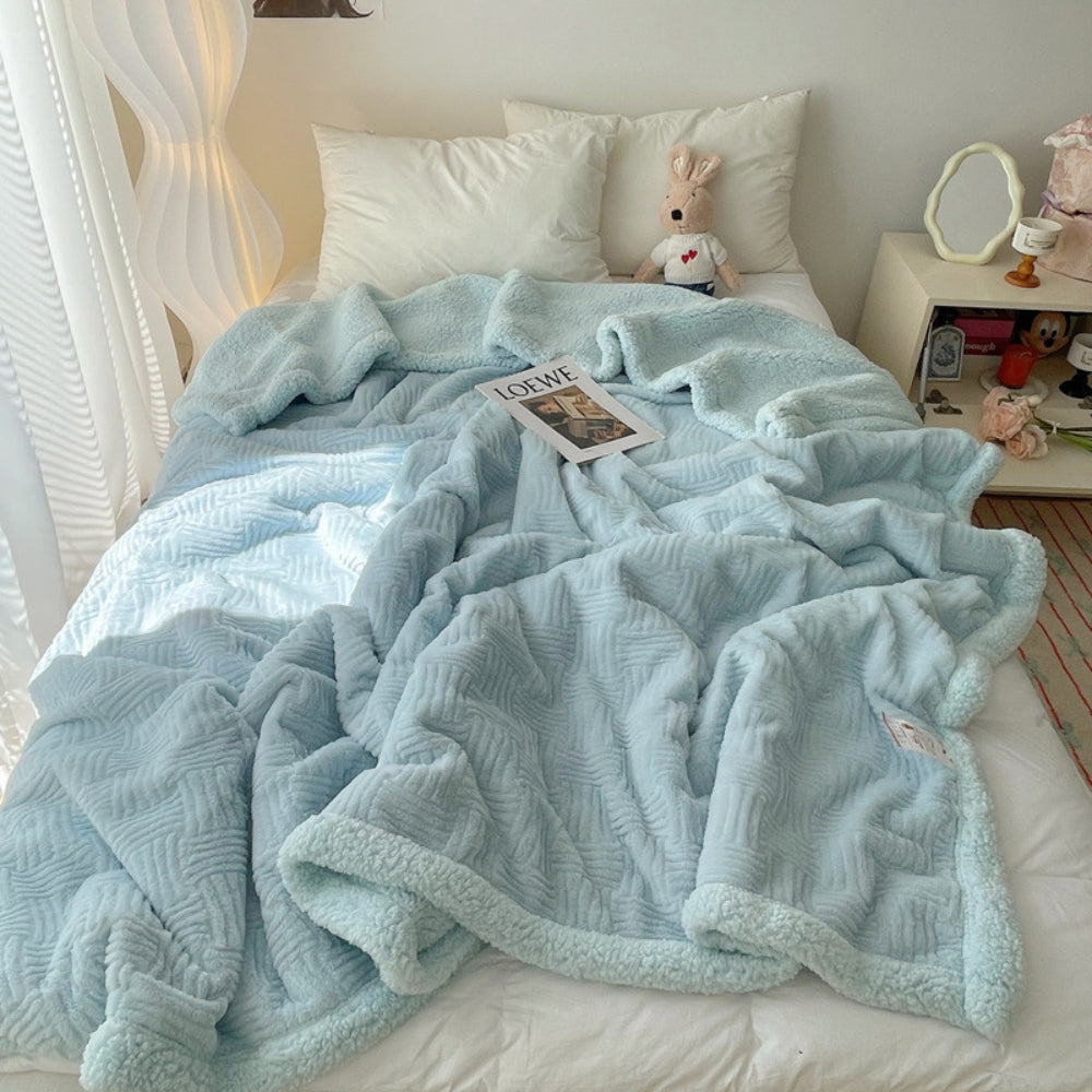Couverture jacquard douillette pour adultes en peluche 4