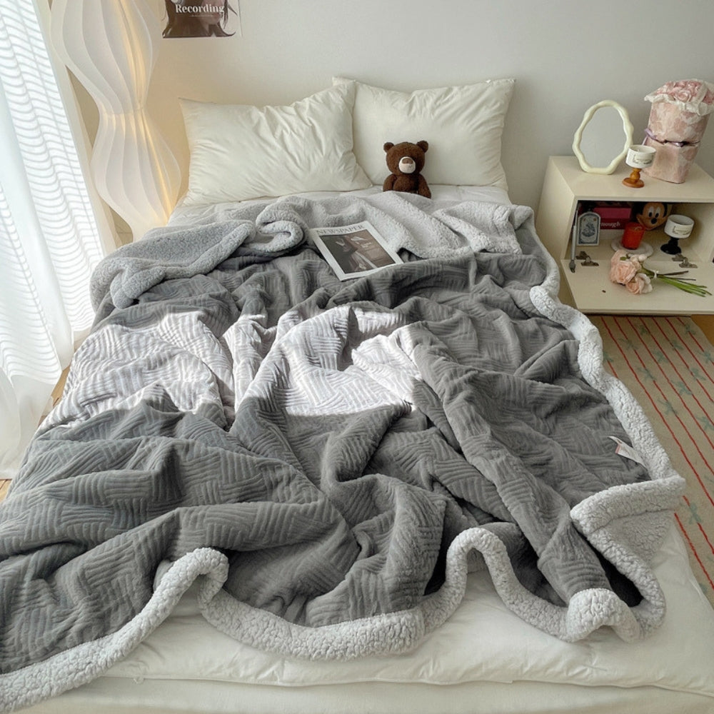 Couverture jacquard douillette pour adultes en peluche 5