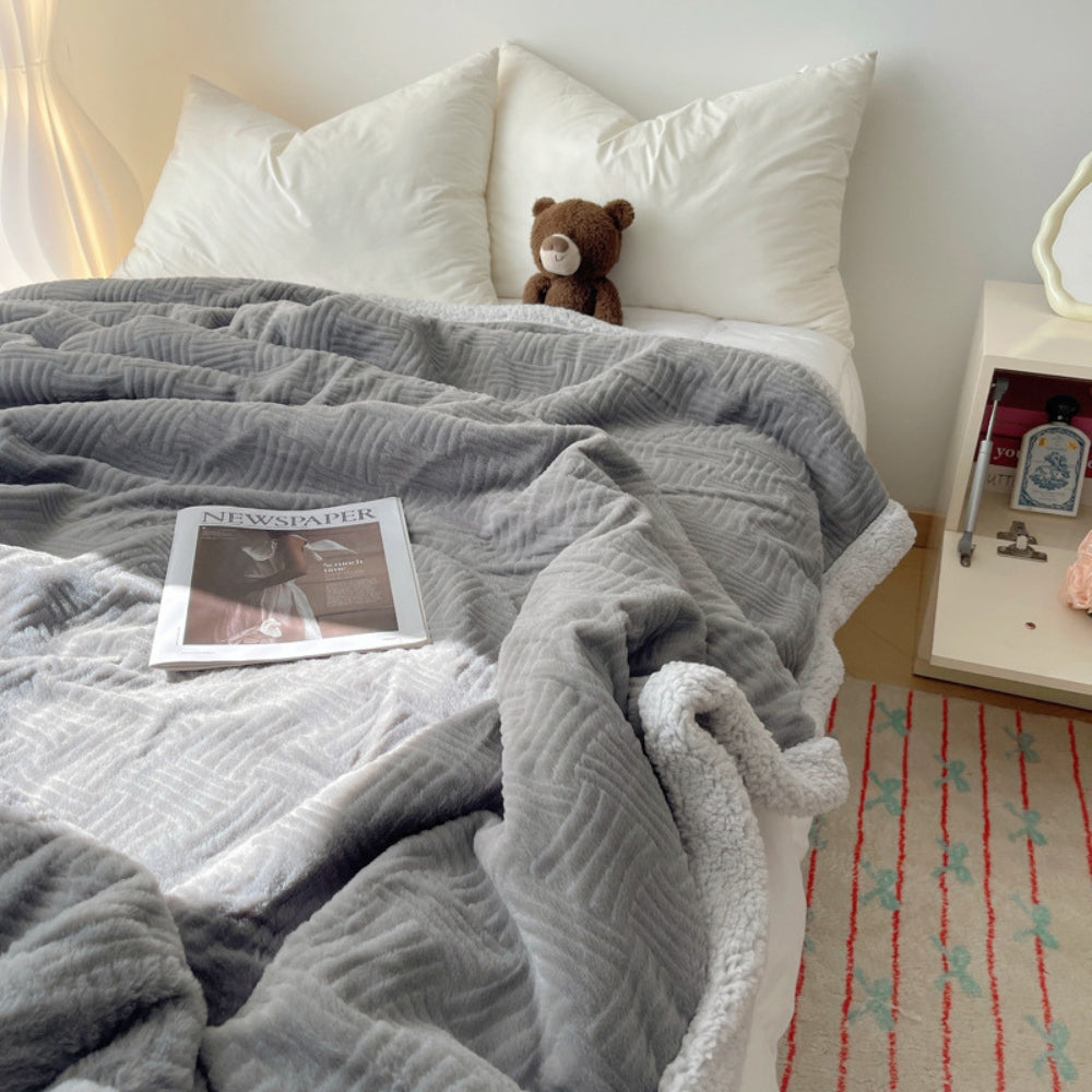 Couverture jacquard douillette pour adultes en peluche 8