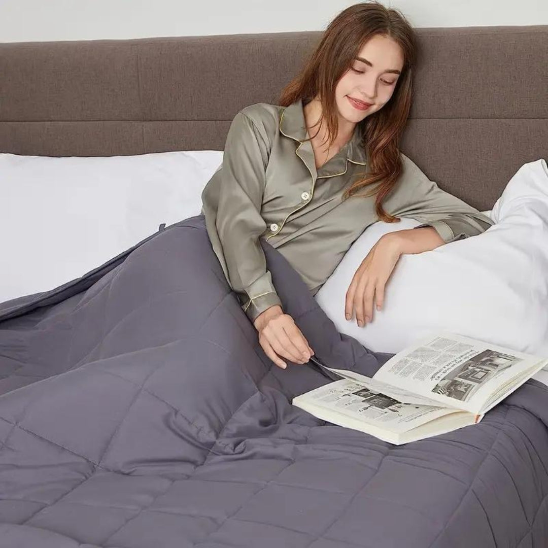 Couverture lestée thérapeutique pour un sommeil réparateur. Matériau respirant. 2