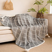 Couverture moderne en microfibre à motif diamant pour lit et canapé 0