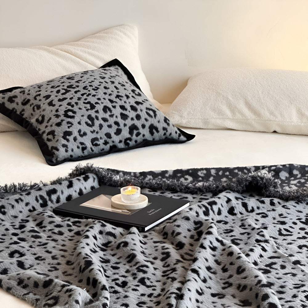 Couverture polaire de luxe pour la maison en microfibre à imprimé léopard 2