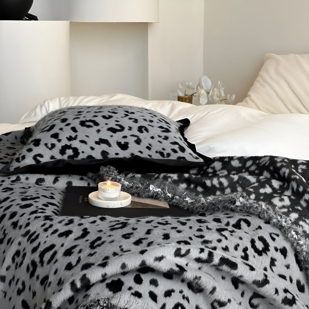Couverture polaire de luxe pour la maison en microfibre à imprimé léopard 3