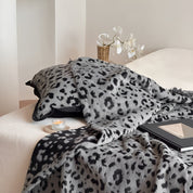 Couverture polaire de luxe pour la maison en microfibre à imprimé léopard 5