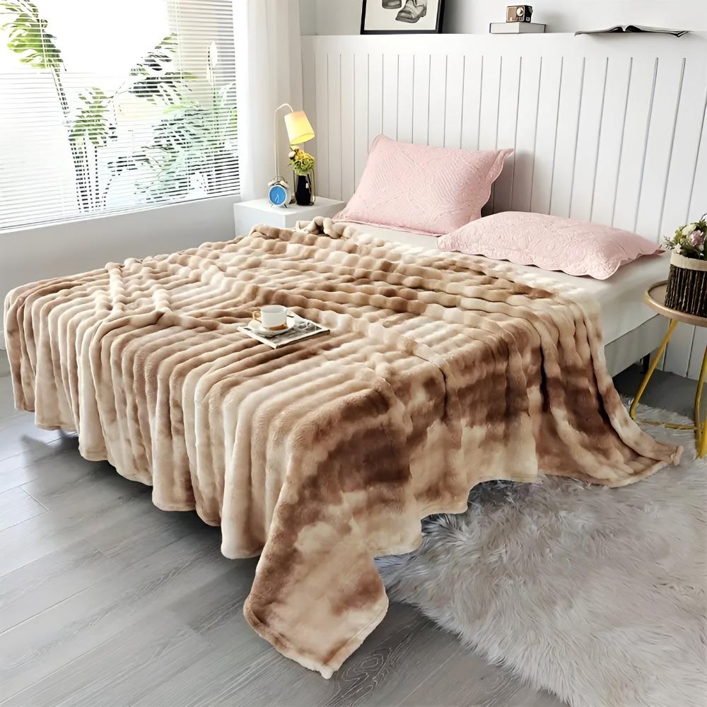 Couverture polaire douillette pour adultes avec un motif tie-dye ondulé unique 10