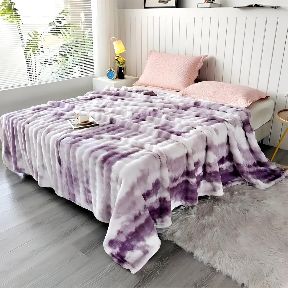 Couverture polaire douillette pour adultes avec un motif tie-dye ondulé unique 12