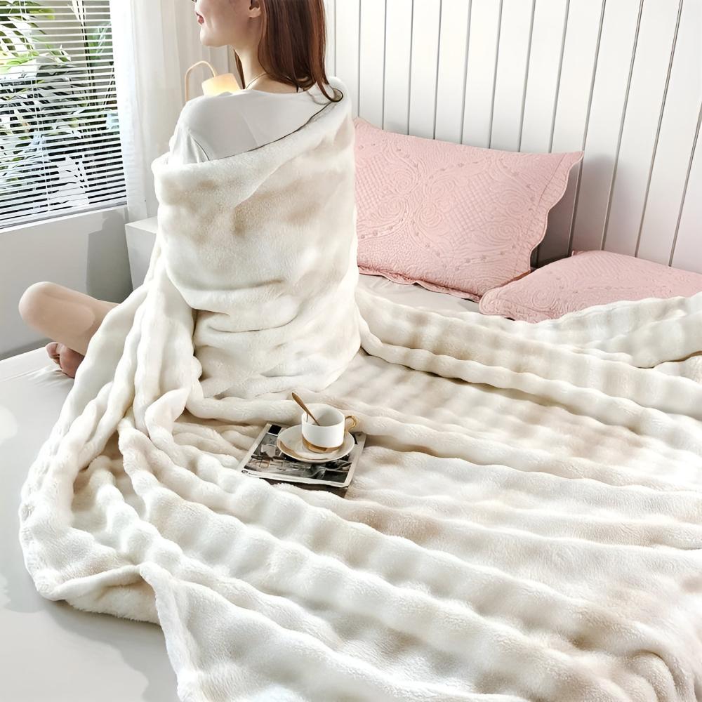 Couverture polaire douillette pour adultes avec un motif tie-dye ondulé unique 7
