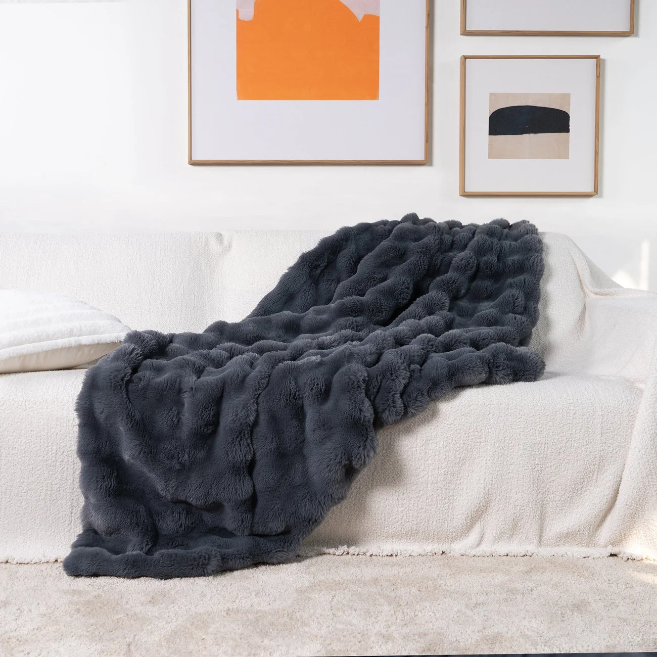 Couverture polaire douillette pour femmes et hommes Confort luxueux en fausse fourrure 9