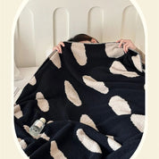 Couverture polaire moderne pour adultes, chaude, en nylon, réversible, à pois 3