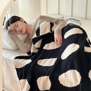 Couverture polaire moderne pour adultes, chaude, en nylon, réversible, à pois 6