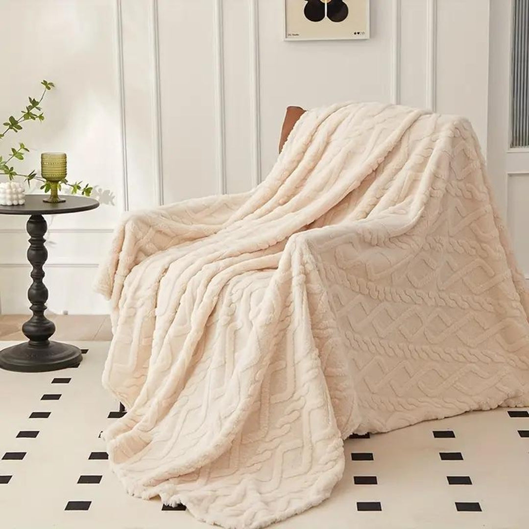 Couverture polaire ultra-douce pour adulte, isolante thermique 3