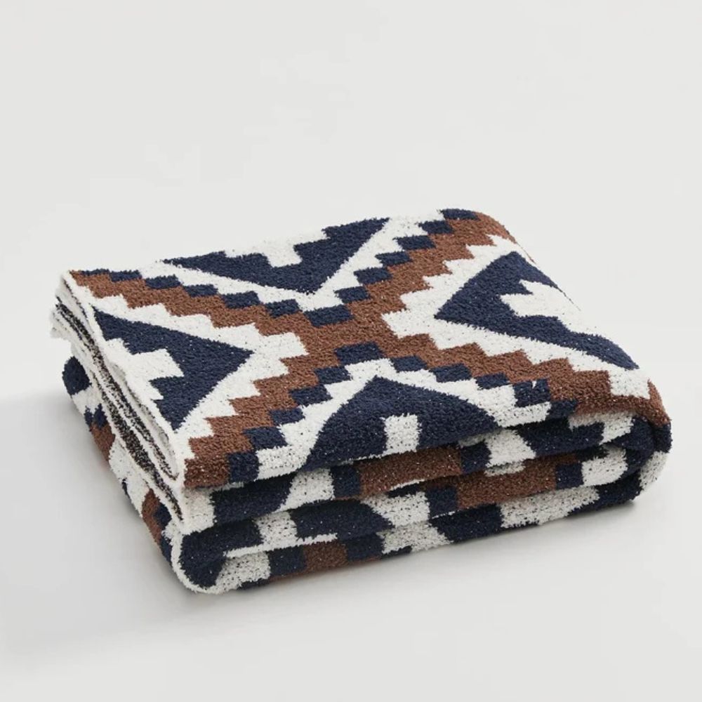 Couverture pour la maison en microfibre de haute qualité avec motif en tricot jacquard 2
