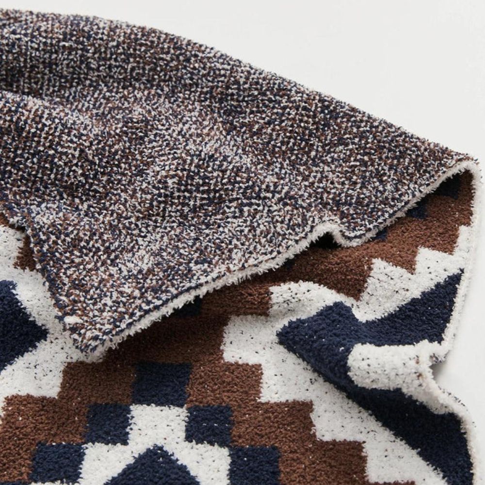 Couverture pour la maison en microfibre de haute qualité avec motif en tricot jacquard 3