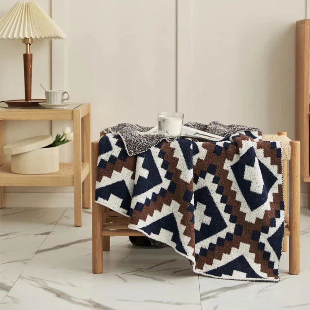 Couverture pour la maison en microfibre de haute qualité avec motif en tricot jacquard 4
