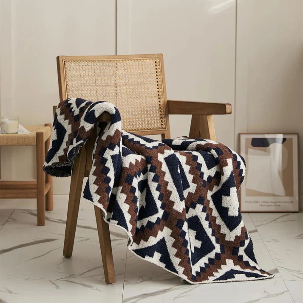 Couverture pour la maison en microfibre de haute qualité avec motif en tricot jacquard 5