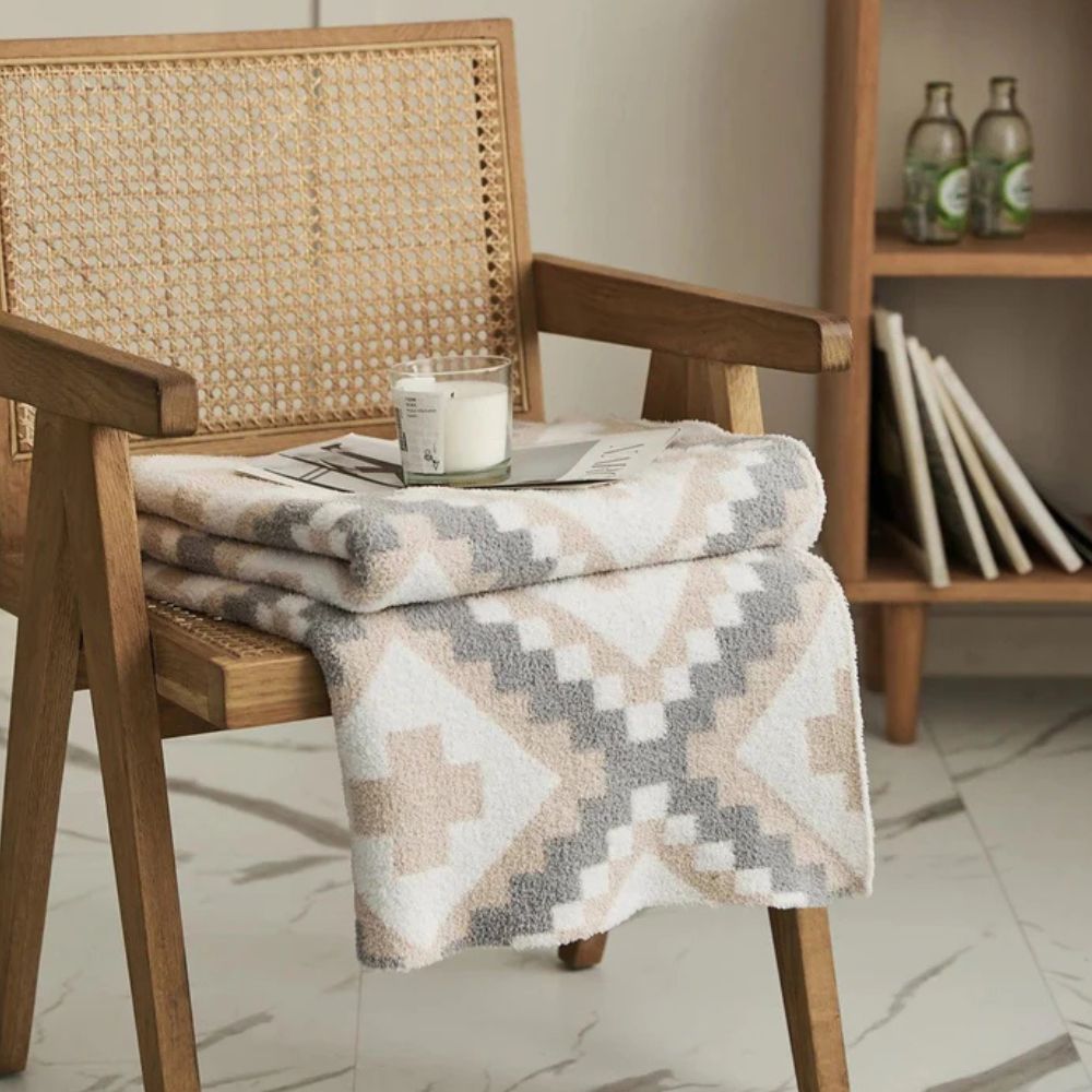 Couverture pour la maison en microfibre de haute qualité avec motif en tricot jacquard 6