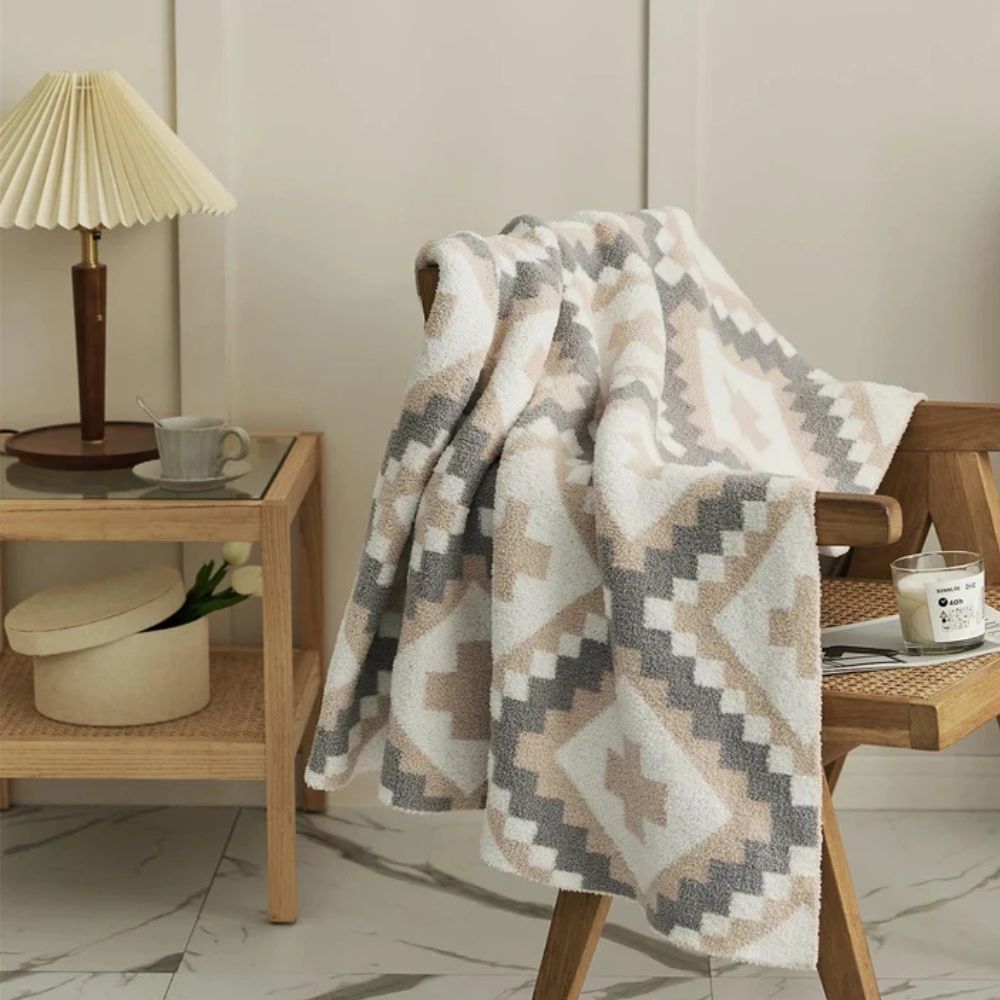 Couverture pour la maison en microfibre de haute qualité avec motif en tricot jacquard 7