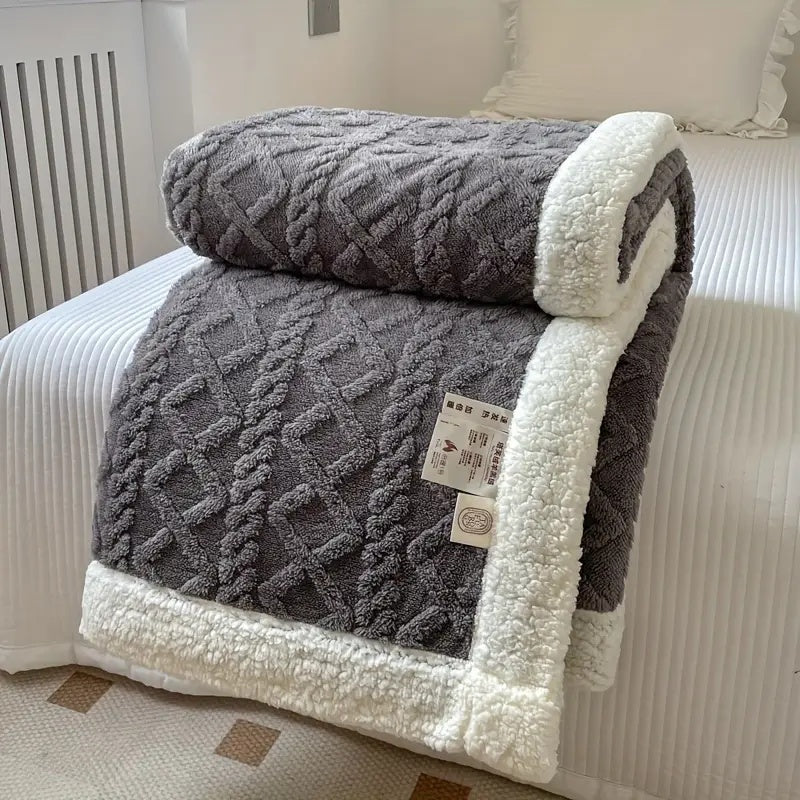 Couverture réversible en polaire Sherpa pour plus de confort 0