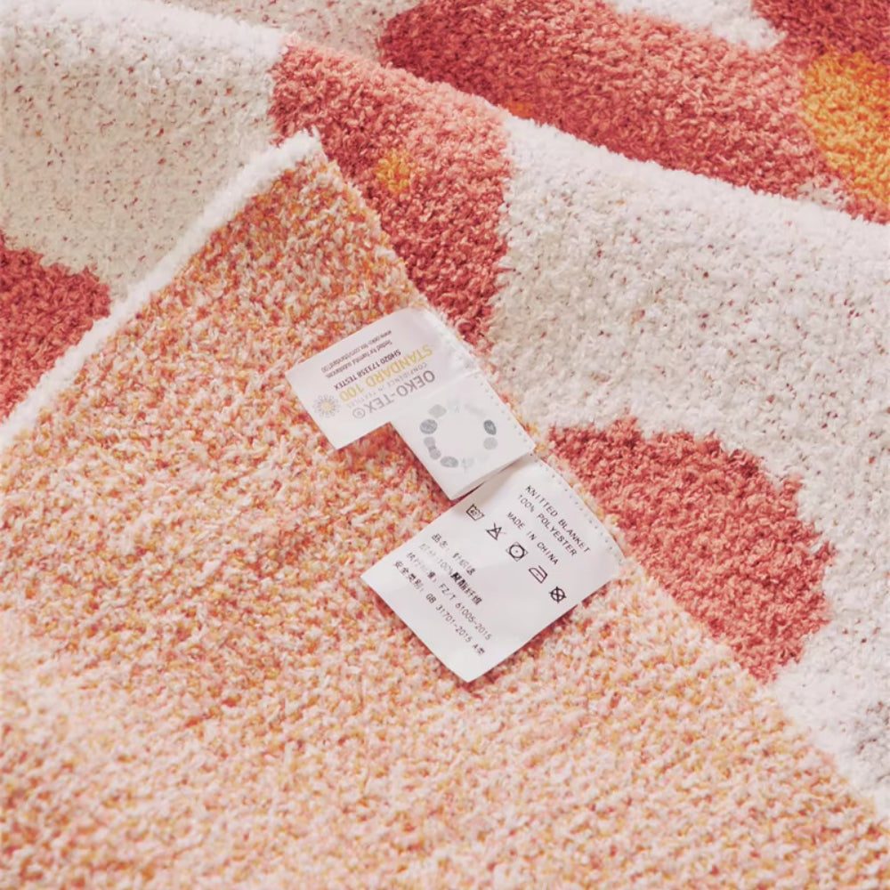 Couverture tricotée florale douce pour femme, pour la maison et les voyages, mélange coton-polyester 5