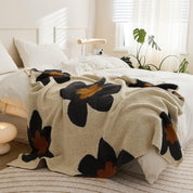 Couverture tricotée florale élégante pour femme en laine de haute qualité 120 x 150 cm 4