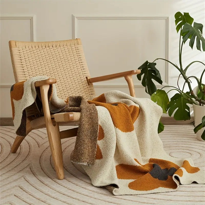 Couverture tricotée florale élégante pour femme en laine de haute qualité 120 x 150 cm 7