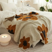 Couverture tricotée florale élégante pour femme en laine de haute qualité 120 x 150 cm 8