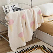Couverture tricotée pour enfant avec motif de glace en microfibre, douce et respirante 1