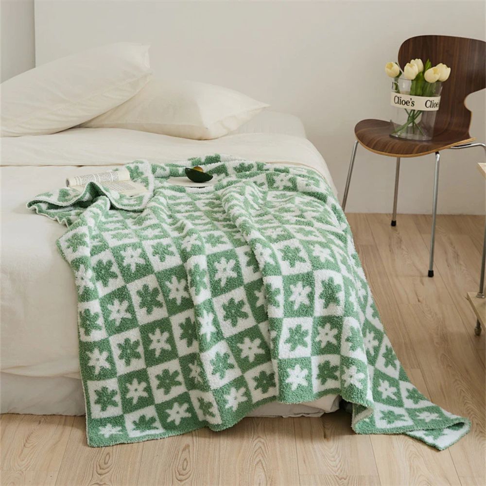 Couvre-lit décoratif pour femme à motif floral en microfibre 2